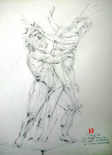 Original Abstract Expressionism Body Drawings by INAKI ARBULO