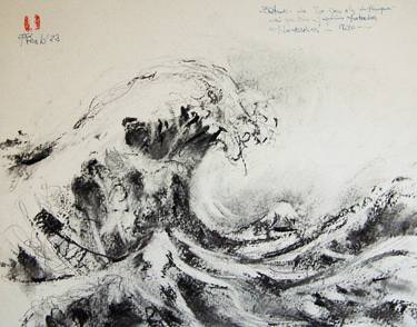 Study of "GREAT WAVE OF KANAGAWA". Hokusai (1830) thumb