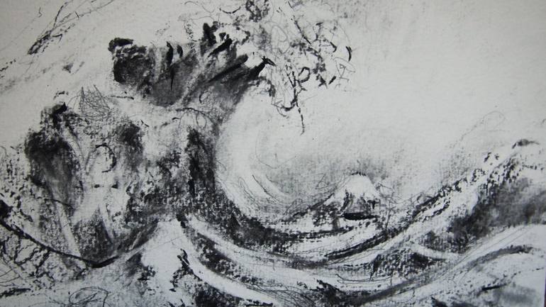 Original Expressionism Seascape Drawing by INAKI ARBULO