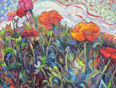 Original Abstract Floral Paintings by Andrea Tarman