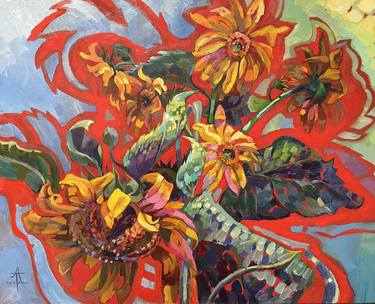 Original Expressionism Floral Paintings by Andrea Tarman