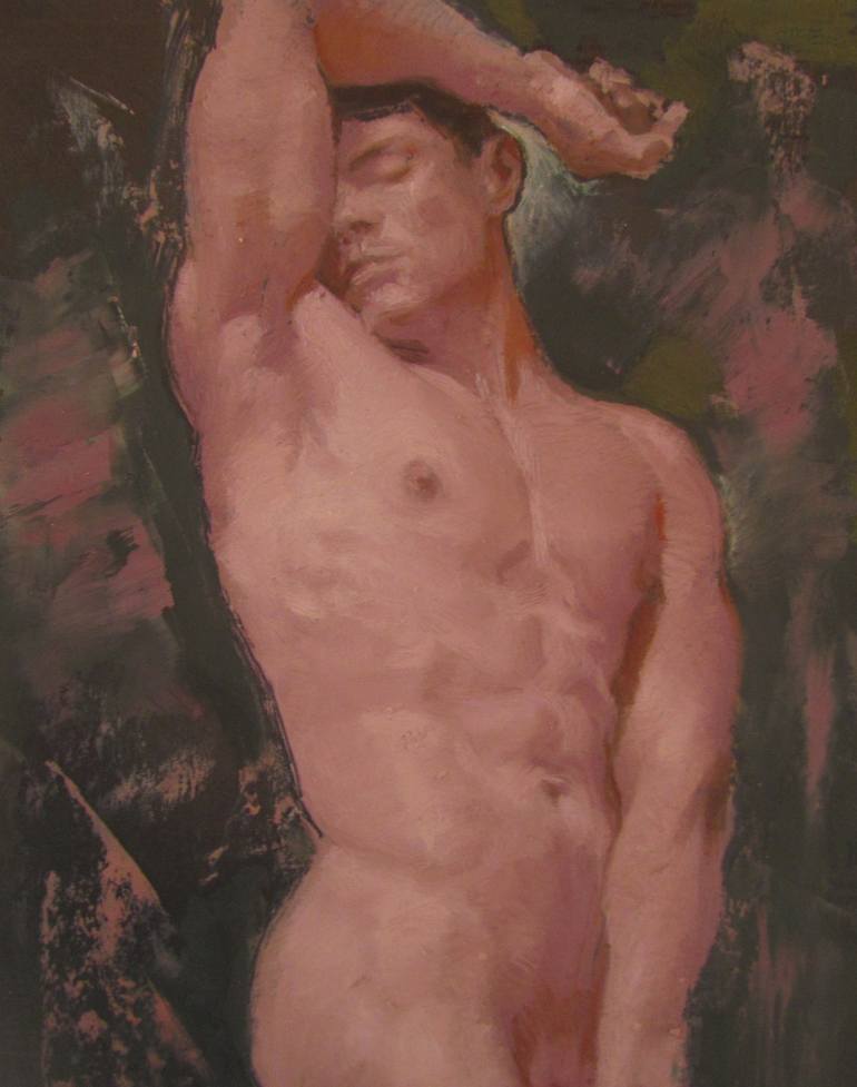 Original Classicism Nude Painting by Viktoriia Pidvarchan