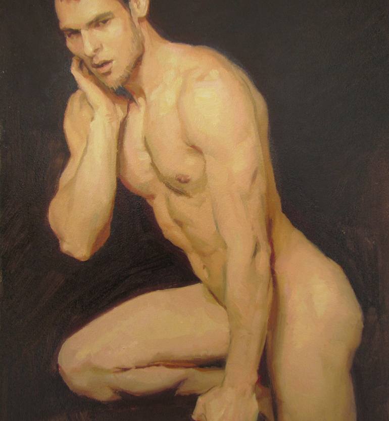 Original Classicism Nude Painting by Viktoriia Pidvarchan