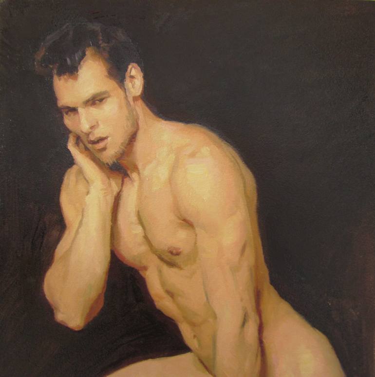 Original Classicism Nude Painting by Viktoriia Pidvarchan