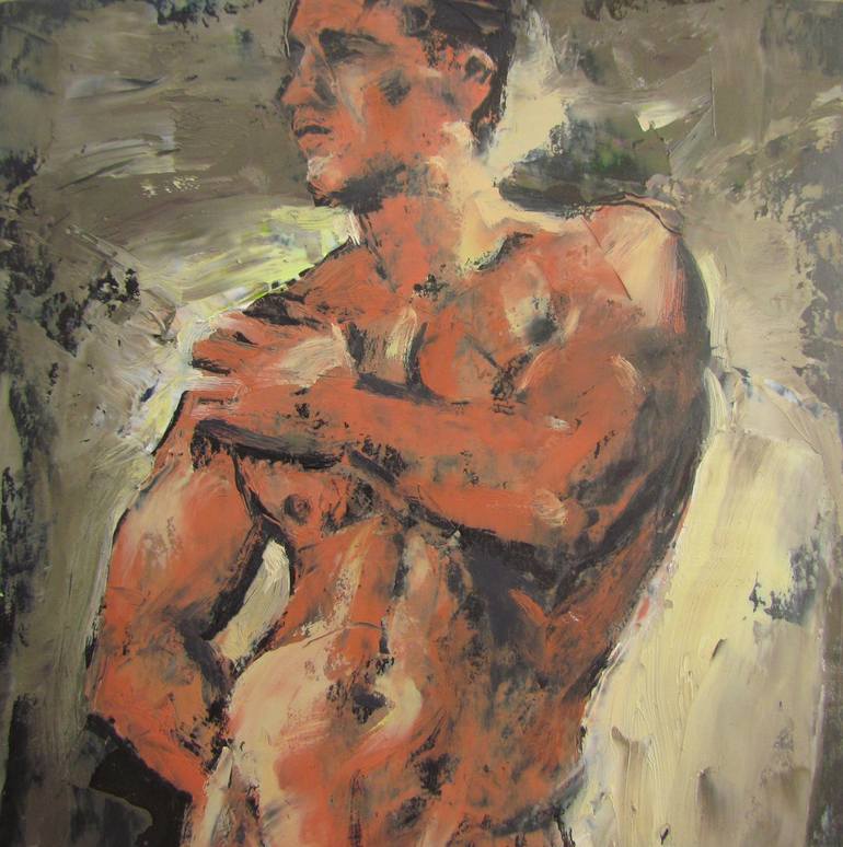 Original Impressionism Nude Painting by Viktoriia Pidvarchan
