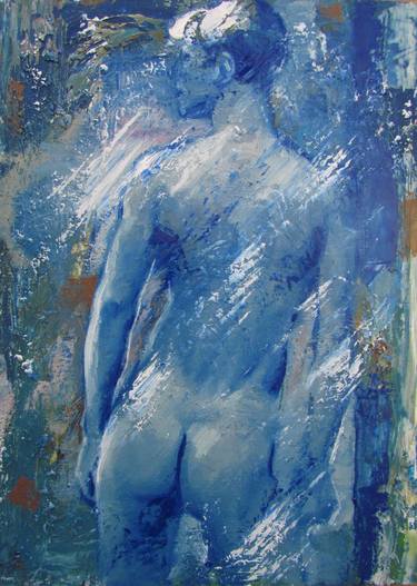 Original Impressionism Nude Painting by Viktoriia Pidvarchan