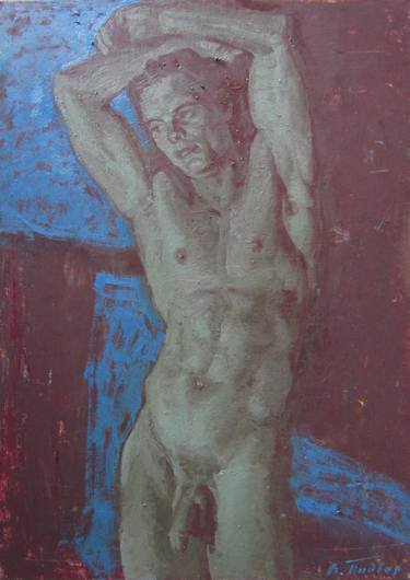 Original Impressionism Nude Painting by Viktoriia Pidvarchan