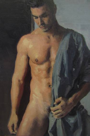Original Classicism Nude Painting by Viktoriia Pidvarchan