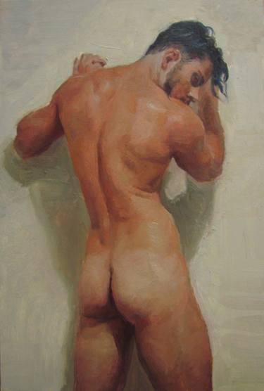 Original Classicism Nude Painting by Viktoriia Pidvarchan