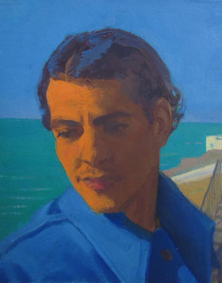 Original Impressionism Men Painting by Viktoriia Pidvarchan