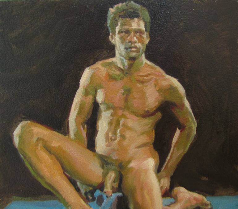 Original Classicism Nude Painting by Viktoriia Pidvarchan