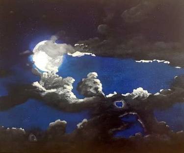 Full Moon Mystical Acrylic Dreamy Realism Minimalism Photorealism thumb