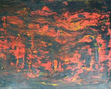 Abstract red orange yellow art flames thumb