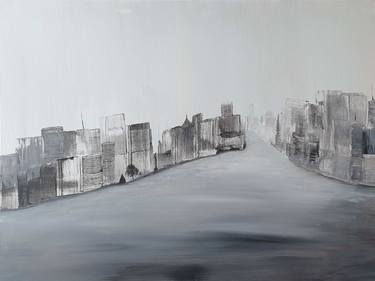 Black White Grey Canvas Art Abstract Modern Urban Style thumb