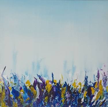 Iris Multicolour Flowers Painting Abstract Art Landscape thumb