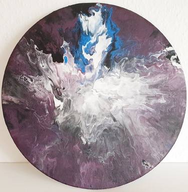 Fluid Abstract Art Purple Blue White Art Original Art Modern thumb