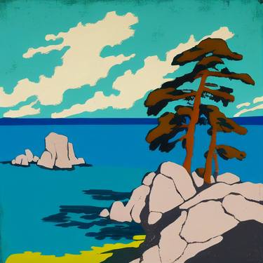 Pine tree and cliff, California coast thumb