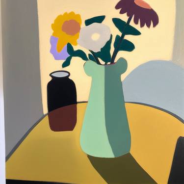 Still life, flowers on table thumb