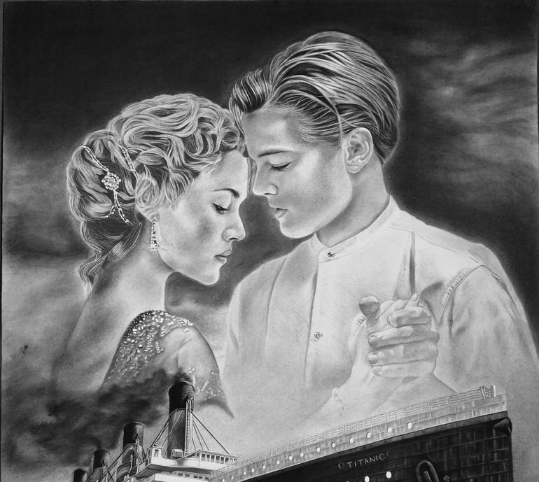 original painting of rose in titanic