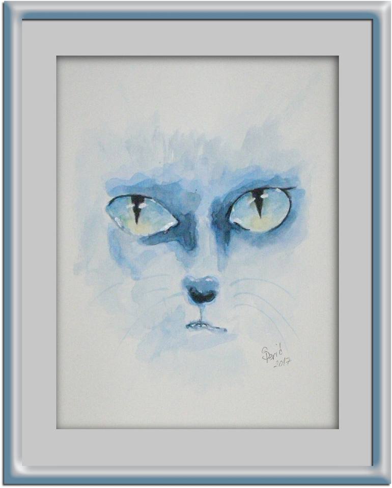 Original Cats Painting by Sinisa Peric