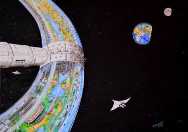 Original Figurative Outer Space Paintings by Massimo Mancuso