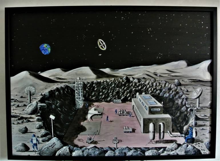 Original Surrealism Landscape Painting by Massimo Mancuso