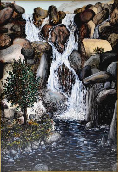 Cascata ripida (1995) - olio su tela - cm 50 x 70 thumb