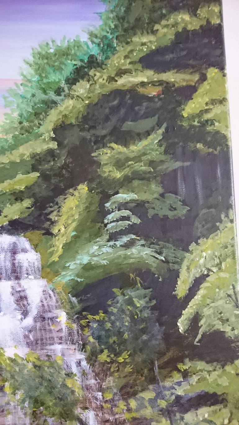 Original Art Deco Landscape Painting by Sandra Damen