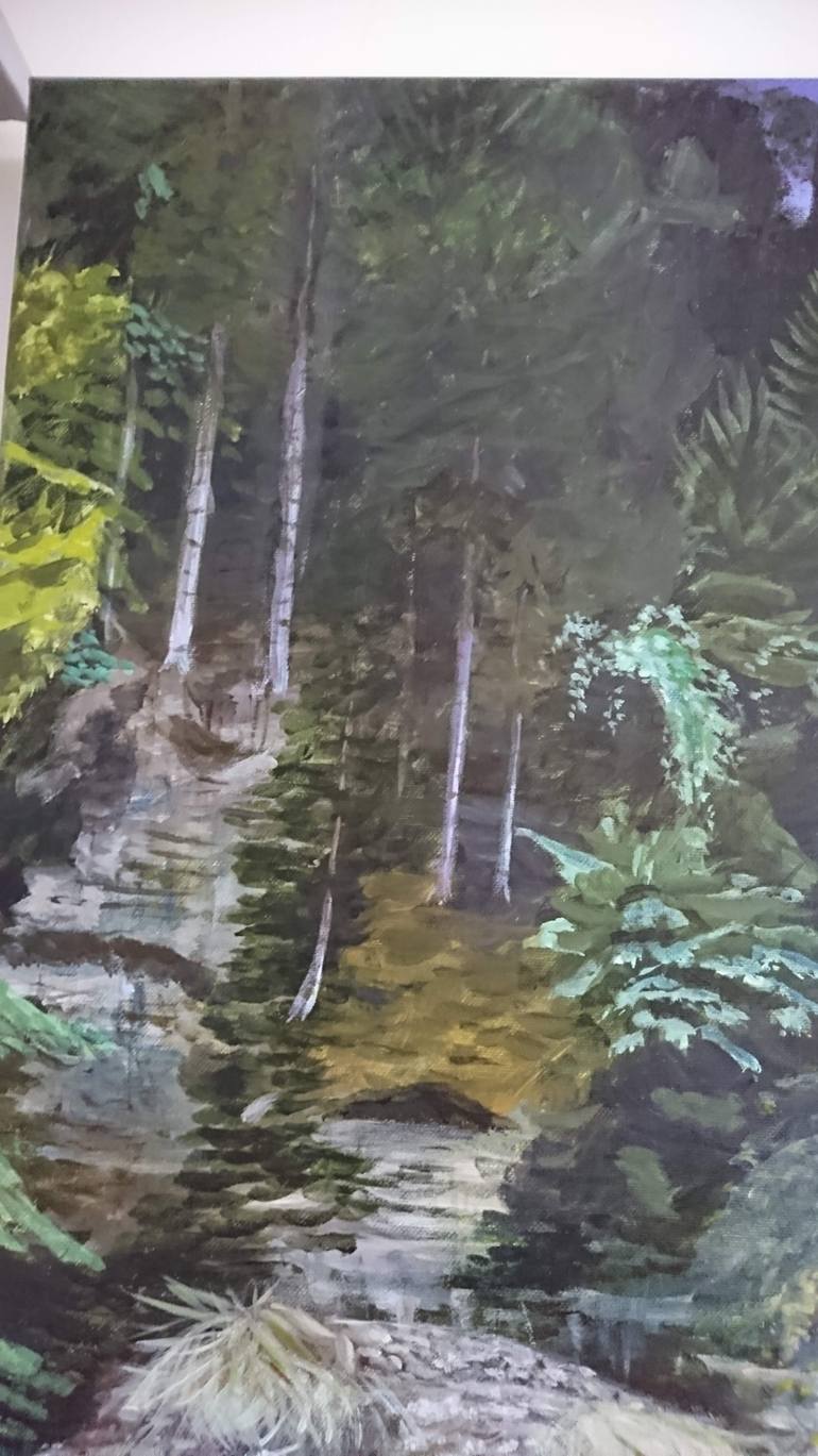 Original Art Deco Landscape Painting by Sandra Damen