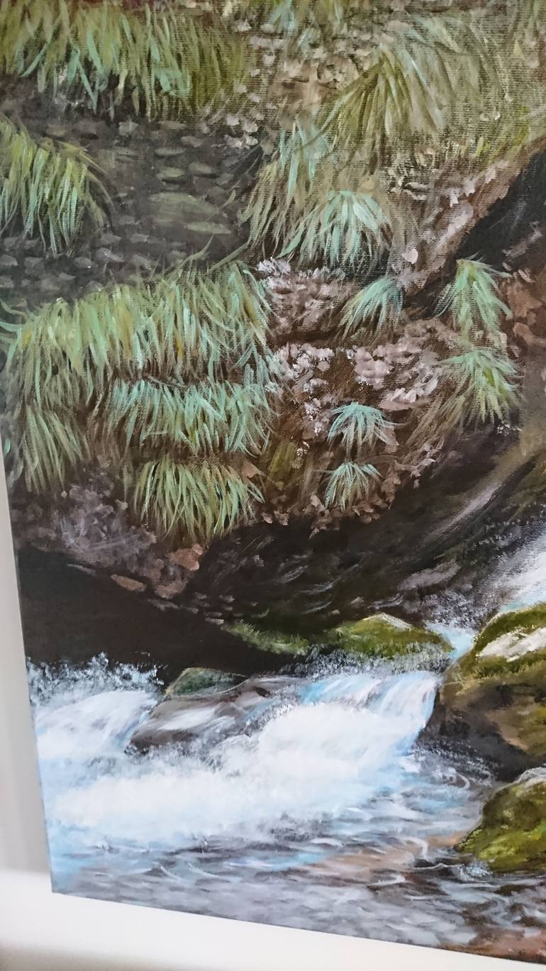 Original Art Deco Landscape Painting by Sandra Damen