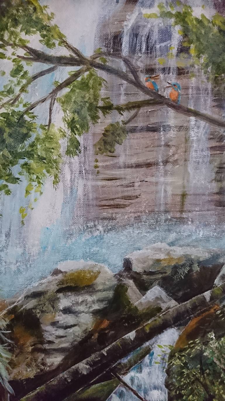 Original Art Deco Landscape Painting by Sandra Damen