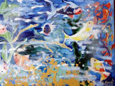 Original Impressionism Fish Paintings by Rocio Ahnert Iglesias