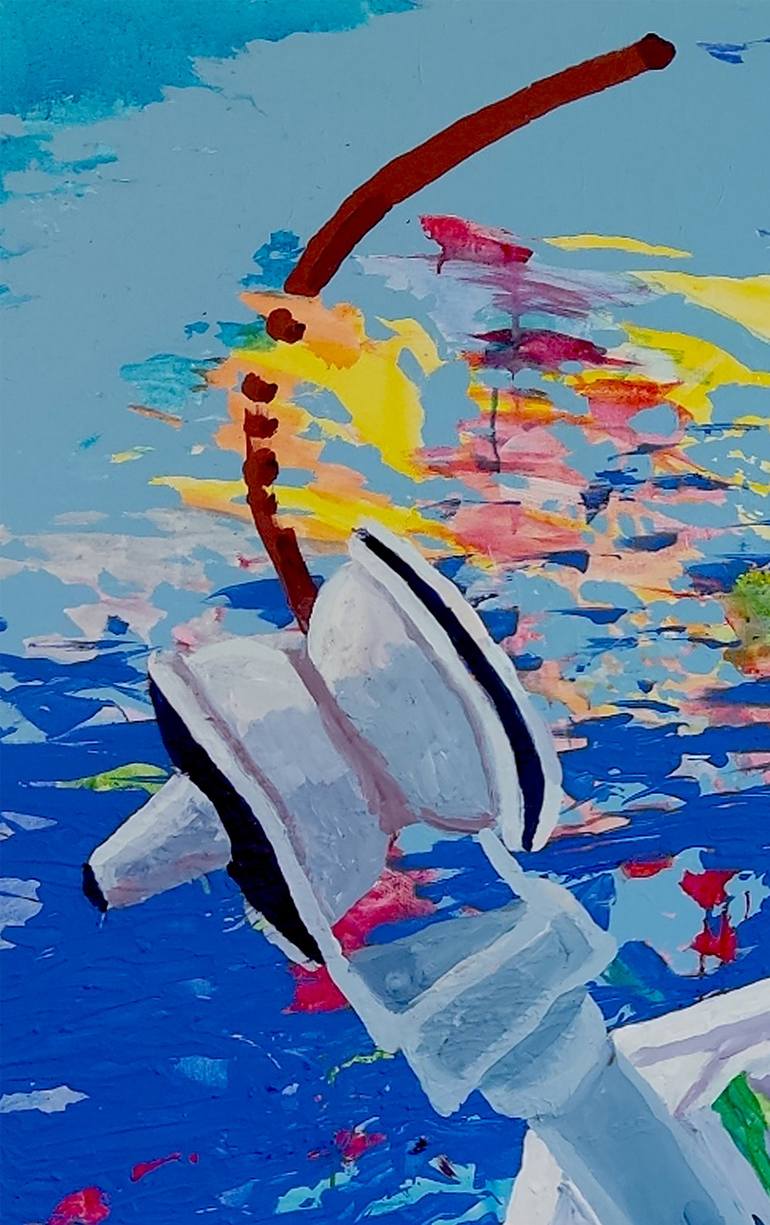 Original Abstract Boat Painting by Stjepan Perkovic