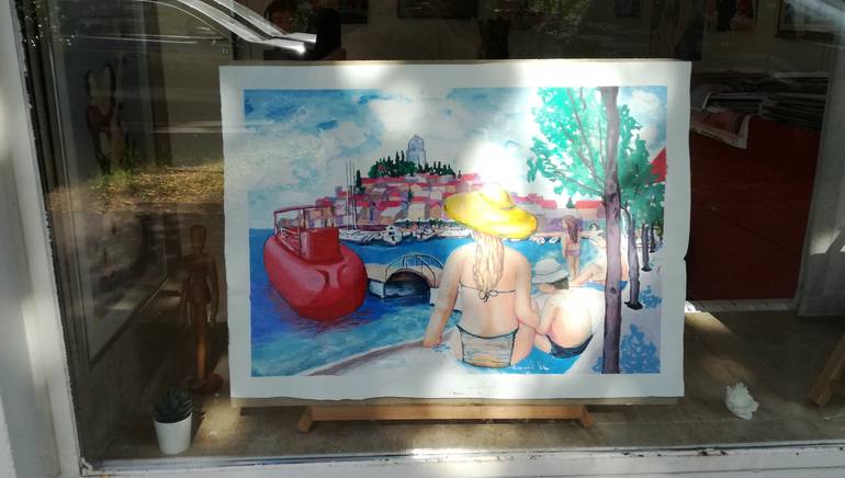 Original Figurative Beach Painting by Stjepan Perkovic