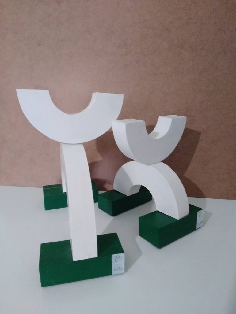 Original Abstract Expressionism People Sculpture by Eva Darmo