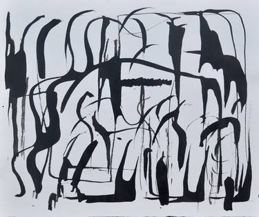 Print of Abstract Expressionism Calligraphy Drawings by Edra Galzeran