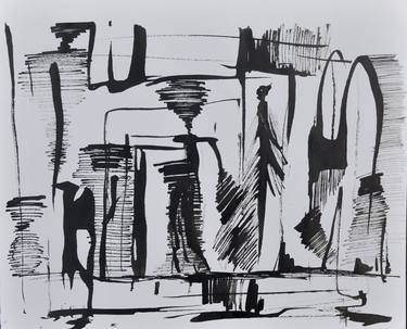 Print of Abstract Expressionism Calligraphy Drawings by Edra Galzeran