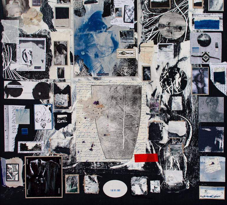 Original Abstract Expressionism Abstract Collage by Yulia Shibirkina