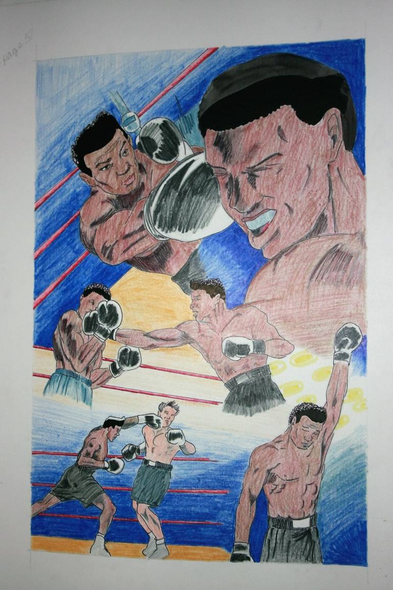 Boxing Drawing by Christopher Ward | Saatchi Art