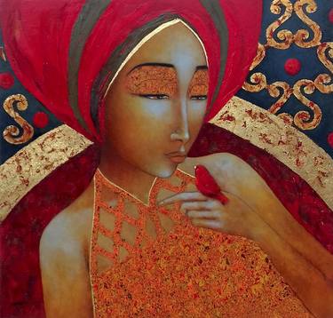 Print of Figurative Women Paintings by humberto jimenez medina