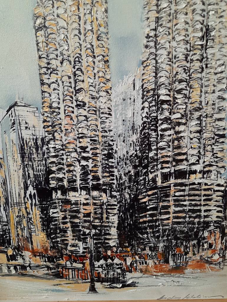 Original Expressionism Architecture Painting by Aidas Mikelenas