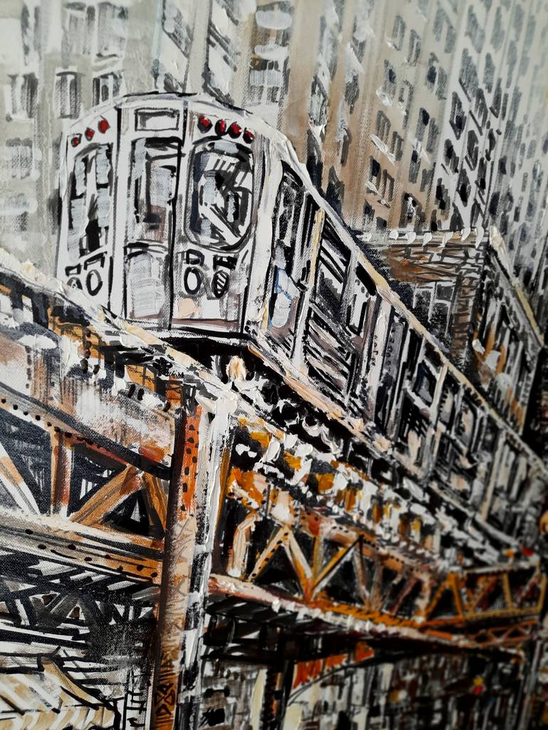 Original Expressionism Cities Painting by Aidas Mikelenas