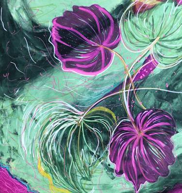 Original Abstract Floral Paintings by Janet Howell