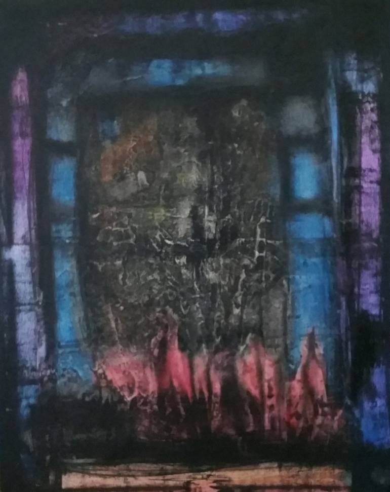 Original Abstract Painting by Catherine Rogers | Abstract Art on Canvas | Night in the Cathedral