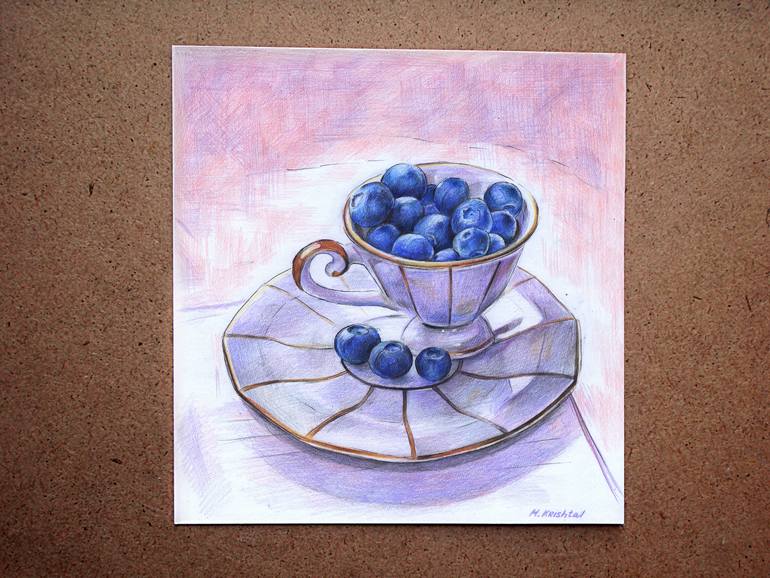 Original Illustration Still Life Drawing by Mariia Kryshtal