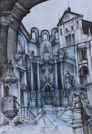 Print of Architecture Drawings by Mariia Kryshtal