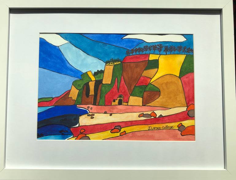 Original Abstract Beach Painting by J Larsen-Collinge