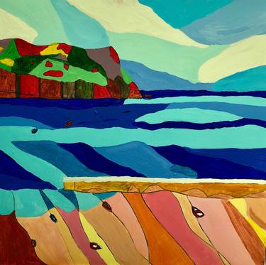 Original Abstract Beach Paintings by jane Larsen-Collinge