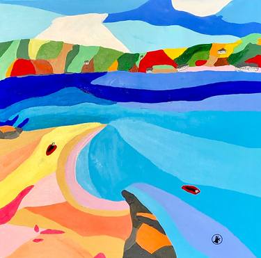 Print of Beach Paintings by jane Larsen-Collinge