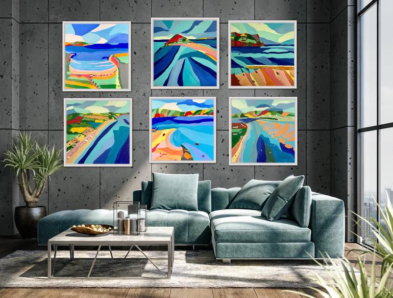 Original Abstract Expressionism Beach Painting by J Larsen-Collinge